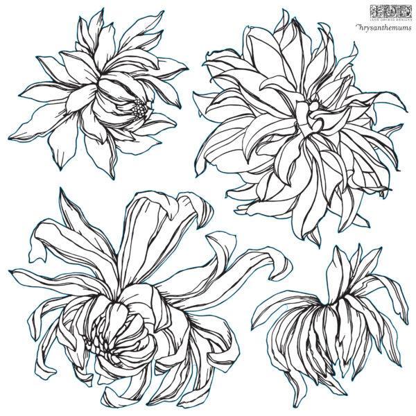 Decor Stamp Chrysantemums1 600x600 - My Shabby Chic Corner - Prodotti Iron Orchid Designs - IOD