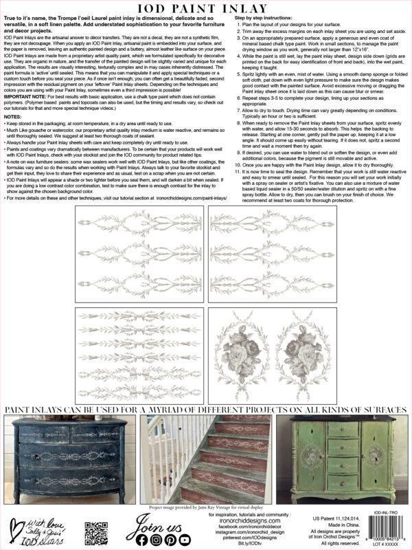 Trompe loeil Laurel back 600x800 - My Shabby Chic Corner - Prodotti Iron Orchid Designs - IOD