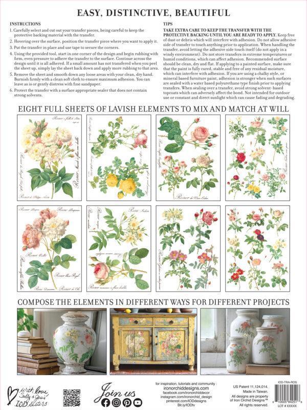 Rose Botanical Back 600x800 - My Shabby Chic Corner - Prodotti Iron Orchid Designs - IOD